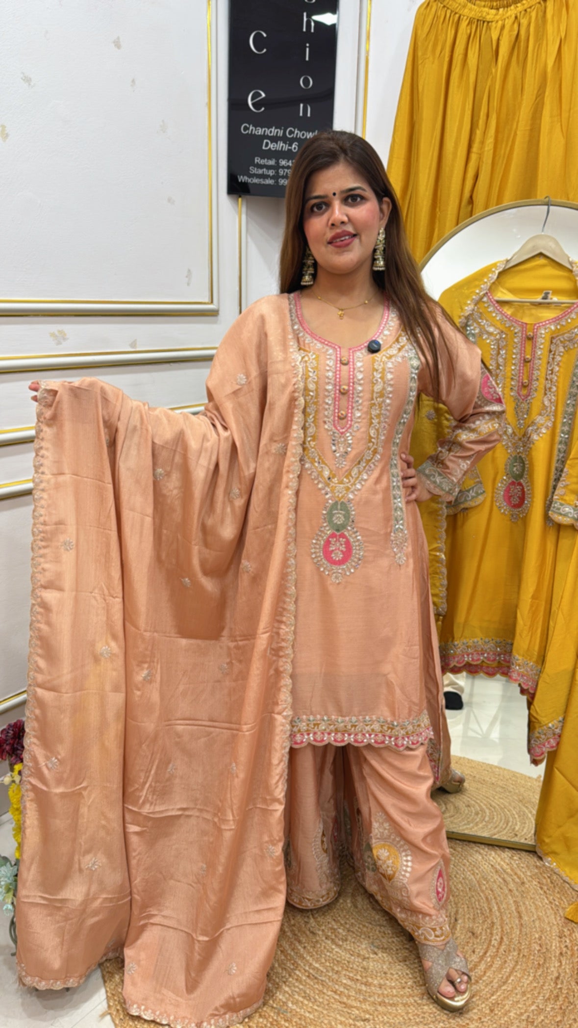 Festival special pure chinnon handwork detailing designer ready to wear  GF662